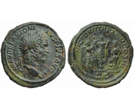 Caracalla (198-217), Sestertius, Rome, AD 211; AE (g 27,49; mm 34; h 12); M AVREL ANTONI - NVS PIVS AVG, laureate head r., dr