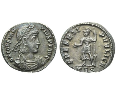 Constantius II (337-361), Reduced Siliqua, Thessalonica, AD 355-361; AR (g 2,15; mm 19; h 6); D N CONSTAN - TIVS P F AVG, dia