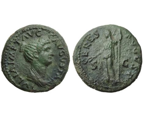 Julia (Titus, 79-81), Dupondius, Rome, AD 80-81; AE (g 13,19; mm 27; h 6); IVLIA IMP T AVG - F AVGVSTA, draped bust r., hair 