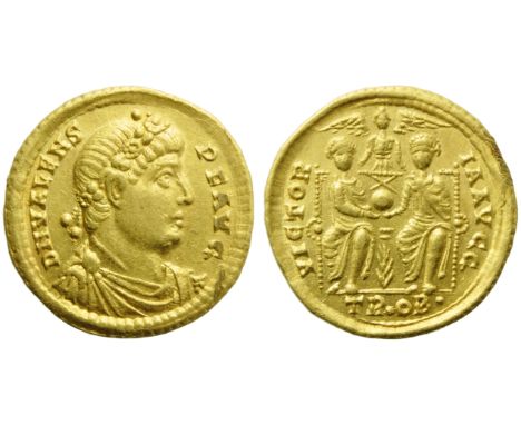 Valens (364-378), Siliqua, Treveri, AD 367-375; AV (g 4,45; mm 22; h 12); D N VALENS - P F AVG, diademed, draped and cuirasse