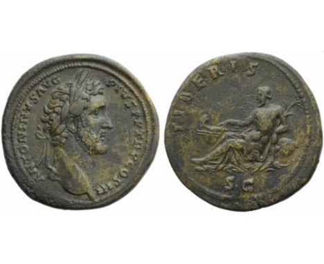 Antoninus Pius (138-161), Sestertius, Rome, AD 140-144; AE (g 29,91; mm 35; h 12); ANTONINVS AVG - PIVS P P TR P COS III, lau