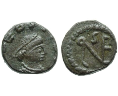 Leo I (457-474), Nummus (AE4), Uncertain mint, AD 457-474; AE (g 1,33; mm 10; h 12); [D N] LEO[...], diademed, draped and cui