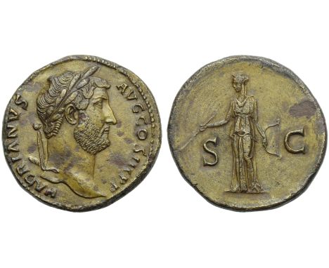 Hadrian (117-138), Sestertius, Rome, AD 134-138; AE (g 23,86; mm 31; h 6); HADRIANVS - AVG COS III P P, laureate head r., Rv.