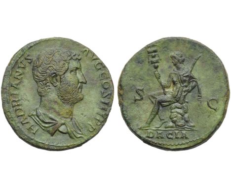 Hadrian (117-138), Sestertius, Rome, AD 134-138; AE (g 22,36; mm 32; h 12); HADRIANVS - AVG COS III P P, draped  bust r., Rv.