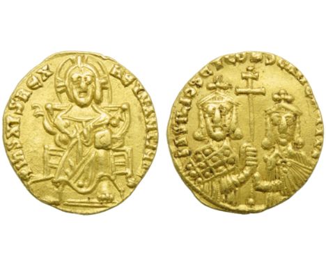 Basil I with Constantinus (867-886), Solidus, Costantinople, AD 868-879; AV (g 4,44; mm 20; h 6); +IhS XIS R?X R?gNANTIhm*, f