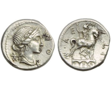 Mn. Aemilius Lepidus, Denarius, Rome, 114 or 113 BC; AR (g 4,05; mm 17; h 7); Laureate female bust r., draped and wearing dia