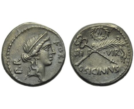 Q. Sicinius, Denarius, Rome, 49 BC; AR (g 3,77; mm 17; h 11); Diademed head of Fortuna Populi Romani r.; before, FORT; behind