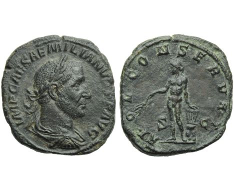 Aemilian (253), Sestertius, Rome, AD 253; AE (g 15,65; mm 33; h 12); IMP CAES AEMILIANVS P F AVG, laureate, draped and cuiras