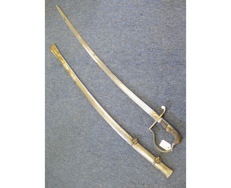 Imperial German Artillery Officers sword blade etched '1 DOMMERSCHES FELD ARTILL. REGT No2'. Decorated blade 33" (tip a/f) So