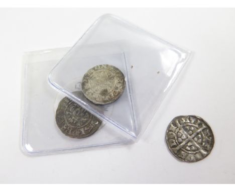 Edwardian silver pennies, one with old ticket, 3 x Bristol, Fair/NVF, VF and VF/GVF, [3]
