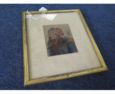 A small water colour print of a French Soldier (Zouave) in a contemporary frame. Nice study