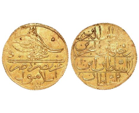 Ottoman Empire, Abdul Hamid I 1187-1203H [1774-1789], gold of c.22mm., wt. 2.63g., mint of Islambul, year 10 = 1783 A.D., KM 