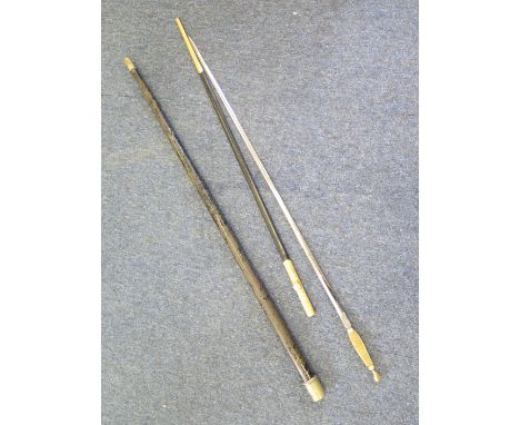 Sword: hollow steel tube with white metal cap & ferrule for use as a walking stick ? length 35" (one dent). Inside a Masonic 