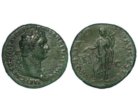 Domitian as, Rome Mint 90-91 A.D., reverse:- MONETA AVGVSTI S C , Moneta standing left, holding scales and cornucopiae, Sear 