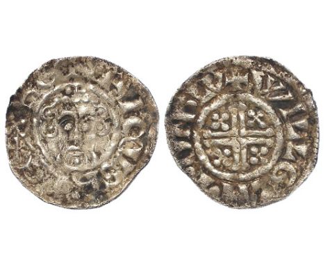 John silver penny, Short Cross Type, Class 5c, Spink 1352, obverse reads:- hENRICVSR EX, reverse reads:- +WILLELM.T.ON.LV, Lo