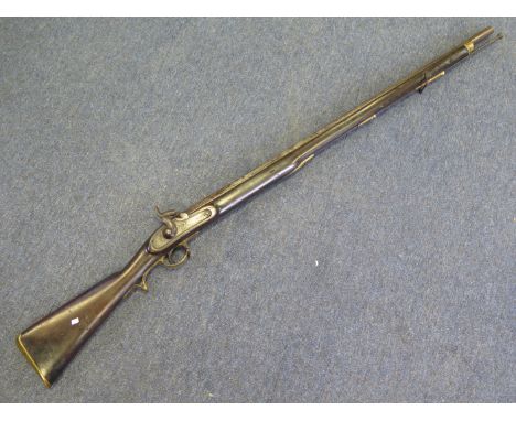 19th century 1842 pattern Lovels East India Company percussion musket with lion stamped on lock plate, these muskets where th