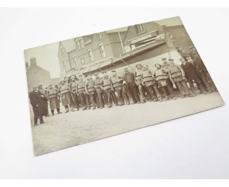 Mablethorpe lifeboat & crew outside boathouse R/P (1)