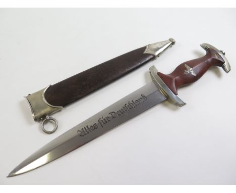 German SA Dagger with metal Scabbard, blade maker marked 'J.Dirlam & Sohne Solingen'.