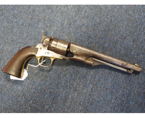Colt Model 1860, .44 Calibre Army Service Revolver serial number 106490 for manufacture in 1863. Serial No. suggests possible