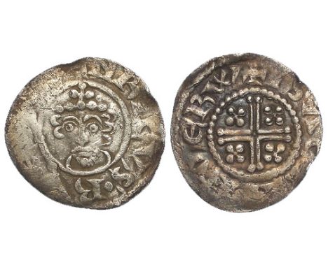 Henry II silver penny, Short Cross Type Class 1b, Spink 1344, obverse reads:- [h]ENRICVS.R EX, reverse reads:- +ISAC.ON.EVERW