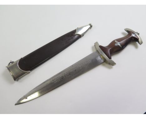 German SA Dagger with metal Scabbard, blade maker marked 'Duard Vitting Solingen'. 