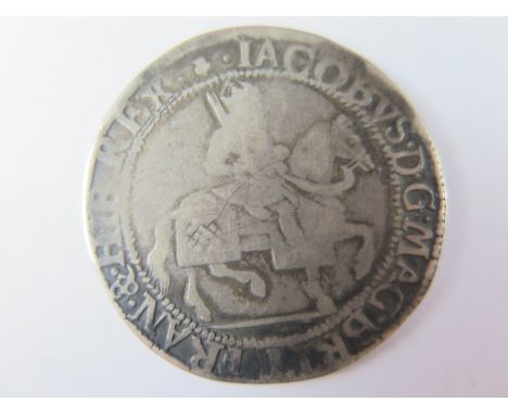 James VI of Scotland, silver thirty shillings, after the accession, reverse reading:- QVAE DEVS, mm.Thistle, thistle also on 