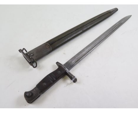 Bayonet: U.S. Pattern 1917 sword bayonet. Originally a P13 dated 8.17. by Remington WD marks struck out & U.S. stamped. In it