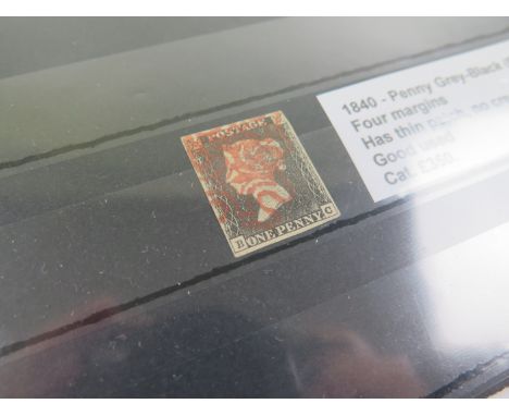 GB - Victorian 1840 Penny Grey-Black Plate 1A (B-C), four margins, has thin patch, no creases, good used cat £350