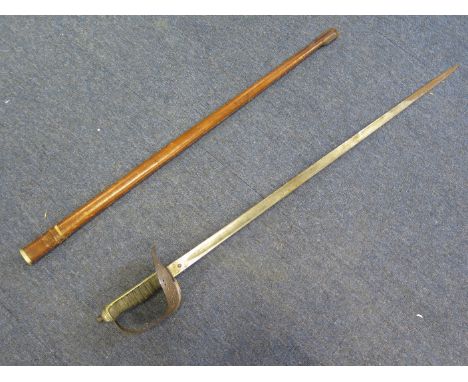 1897 Pattern Infantry Officers sword in its brown leather field scabbard  