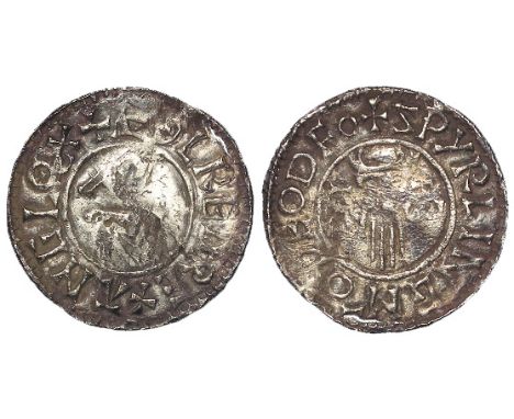 Aethelred II silver penny, First Hand Type, Spink 1144, obverse reads:- +AEDLRED REX ANGLOX ['AE' ligulate, first 'D' with th