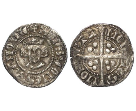 Silver sterling of the Low Countries of Mons of Hainault John de Avesnes, MW 34, with old ticket, full, round, well centred, 