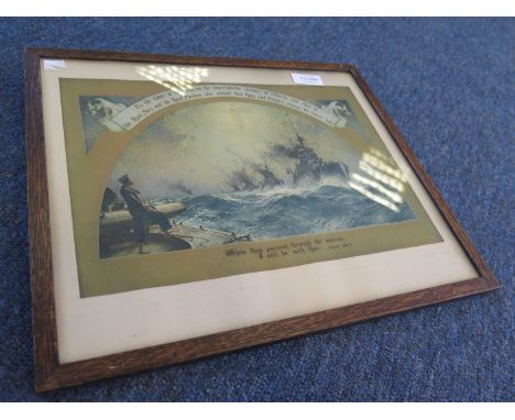 Framed Naval Memorial Print, contemporary framing 350 x 300
