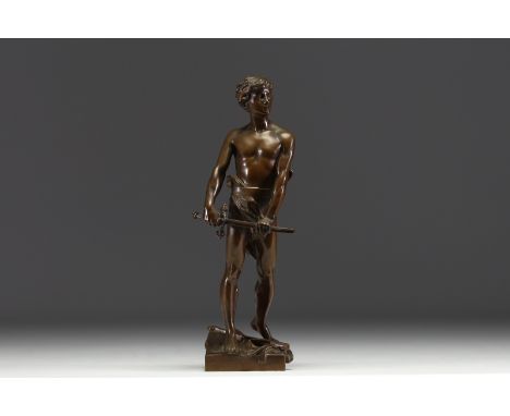 Francois Raoul LARCHE (1860-1912) "Vingt ans" Sculpture in bronze with a medallic patina, circa 1900. - Weight: 1.15 kg - Shi