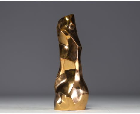 Michel JAUBERT (XX) - Bronze sculpture vase, signed, circa 1970. - Weight: 2.20 kg - Shipping available - Region: France - Si