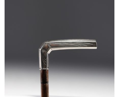 Tie with Art Nouveau design, bamboo shaft, hallmark 800, inscription "La jeunesse de Mohiville a Mr Renard Ernest, souvenir d