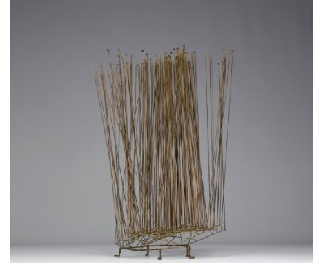 Harry BERTOIA (1915-1978) in the style of "Golden Screen" Sculpture in bronze-covered piano wire, circa 1960-70 "One of Berto