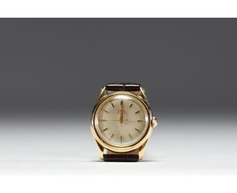 EBEL - Men's watch in 14k gold with automatic movement, diameter 34 cm, circa 1950-60. Total weight 39,5gr (bracelet included