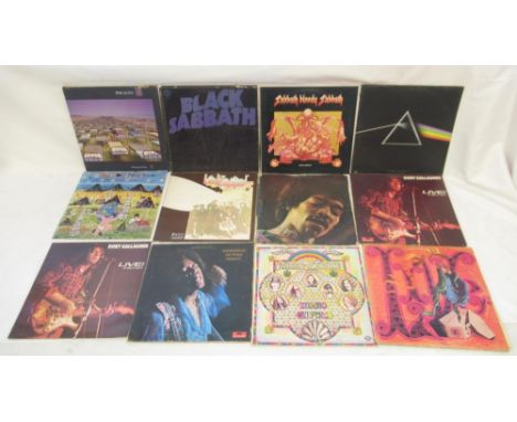 Large mixed collection of LPs and 45 RPMs to inc. Black Sabbath, Pink Floyd, Rory Gallagher, Lynyrd Skynyrd, Rolling Stones, 