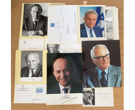 World Political, Historical and Royalty Signed Collection of Approx 45 Items Signed. Includes Erwin Lanc, Fred Mulley, Goncz 
