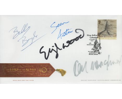 Lord of the Rings Tolken a FDC signed by Elijah Wood (who played Frodo Baggins), Sean Astin (Samwise "Sam" Gamgee), Billy Boy