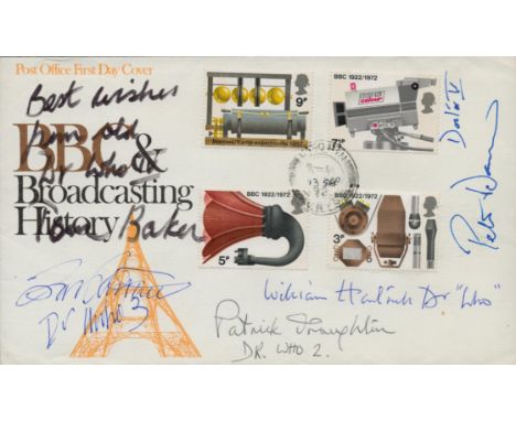 Doctor Who William Hartnell, a BBC Broadcasting History FDC, signed by the first FIVE actors to play the Doctor: William Hart