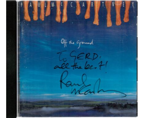 Paul McCartney signed Off The Ground CD Sleeve disc included. Sir James Paul McCartney CH MBE (born 18 June 1942) is an Engli