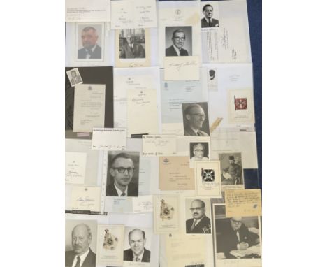 World Political Collection of 26 Signed Items. Includes the Signatures of Nobuo Okuchi, Khub Chand, Pieter Kooijmans, Norbert