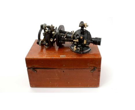 An early 20th century circa 1920s Hilger &amp; Watts Surveyors Level / Theodolite, Instrument No 12520, 40cm high, comes in o