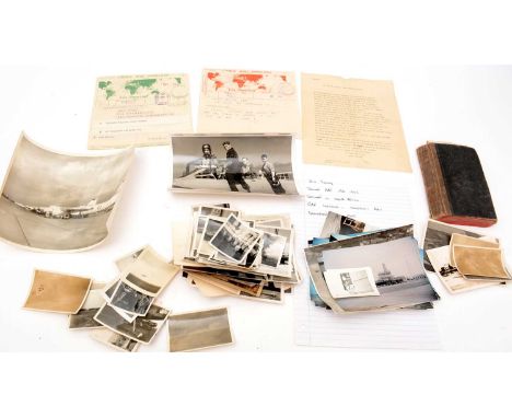 A Second World War pilot's manuscript diary, Bill Young, joined Feb 1942, together with a collection of snapshot type photogr