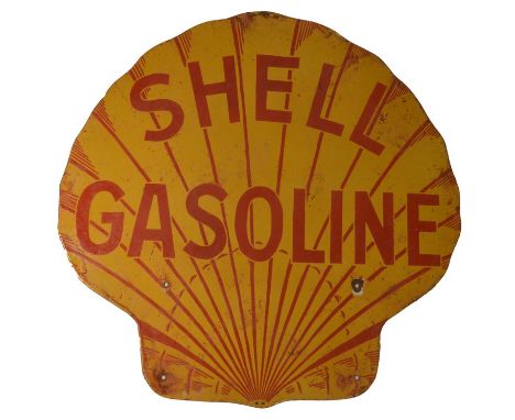 An enamel advertising sign, Shell Gasoline, 61 x 61cms. 