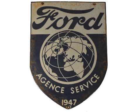 An enamel advertising sign, Ford Agence Service, 38 x 54cms. 