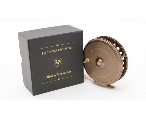 J W Young &amp; Son 'The Purist' II" 2041 CL centrepin fishing reel, 4-1/2in. diameter, spoked back, interior stamped S/R 047