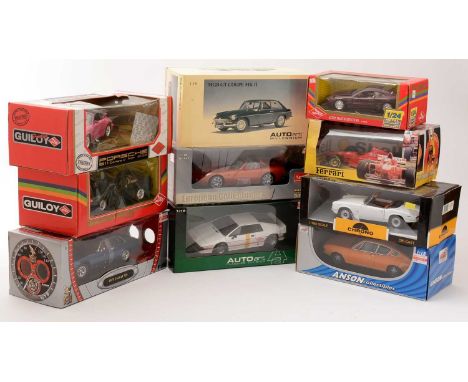 A selection of 1:18 and similar scale diecast model vehicles, makers to include: AutoArt; Sun Star; Guiloy; Anson; Chrono; Ra