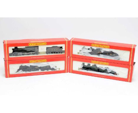 Hornby 00-gauge scale model railway locomotives and tenders, comprising: R2064, R2099B, R2099A and R2019, all boxed. 